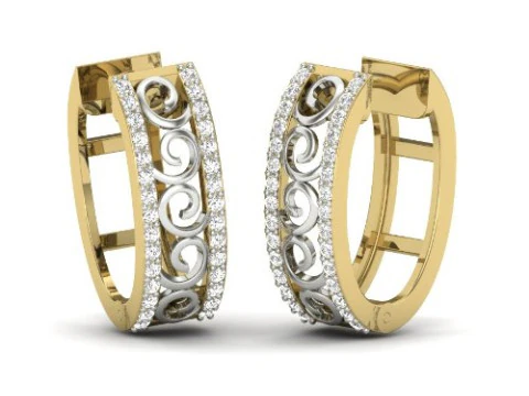 Projekt biżuterii 3D do druku z kolczykami z diamentami Model 3D