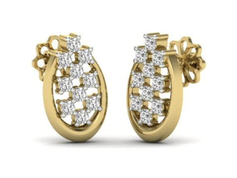 可打印的 3D 钻石耳环珠宝设计 3D 模型