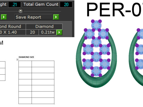 Printable 3D Jewelry design of Earrings with diamonds 3D मॉडल