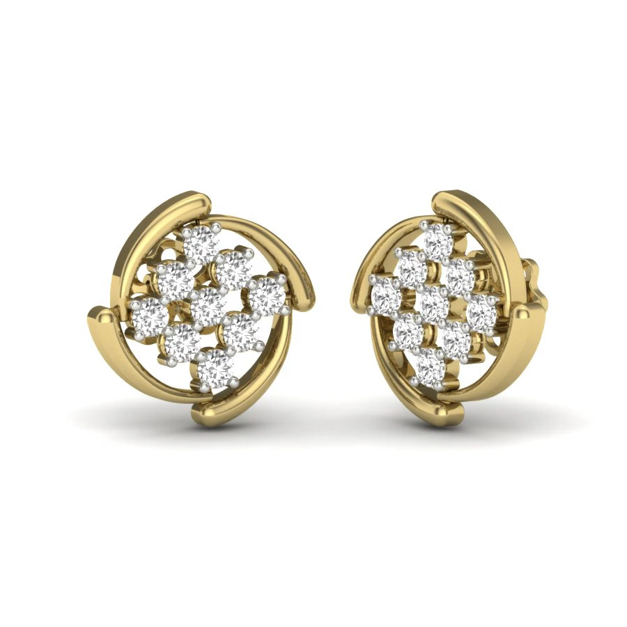 Printable 3D Jewelry design of Earrings with diamonds 3D Model .c4d .max .obj .3ds .fbx .stl .blend 