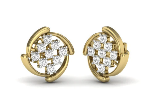 다이아몬드가 박힌 귀걸이의 인쇄 가능한 3D 주얼리 디자인 3D 모델