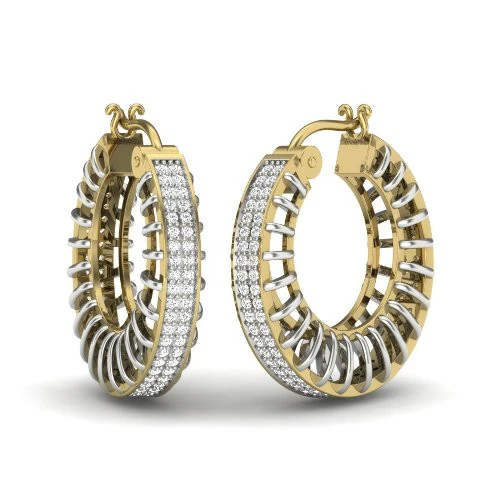 Printable 3D Jewelry design of Earrings with diamonds 3D Model .c4d .max .obj .3ds .fbx .stl .blend 