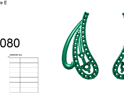 Printable 3D Jewelry design of Earrings with diamonds 3D Модель