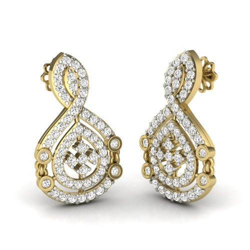 Printable 3D Jewelry design of Earrings with diamonds Modèle 3D .c4d .max .obj .3ds .fbx .stl .blend