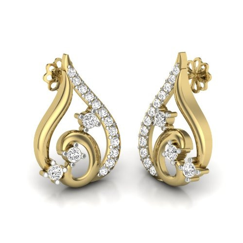 Printable 3D Jewelry design of Earrings with diamonds Modelo 3D .c4d .max .obj .3ds .fbx .stl .blend