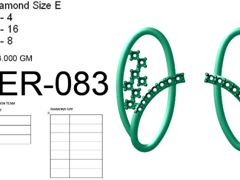 Printable 3D Jewelry design of Earrings with diamonds Modello 3D