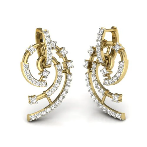 Printable 3D Jewelry design of Earrings with diamonds 3D Model .c4d .max .obj .3ds .fbx .stl .blend 