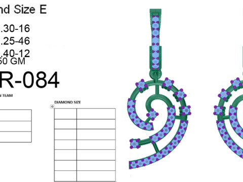 Printable 3D Jewelry design of Earrings with diamonds 3D Modell
