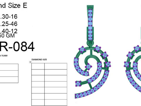 Printable 3D Jewelry design of Earrings with diamonds 3D Model