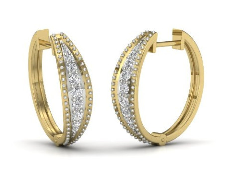 Printable 3D Jewelry design of Earrings with diamonds 3D Modell