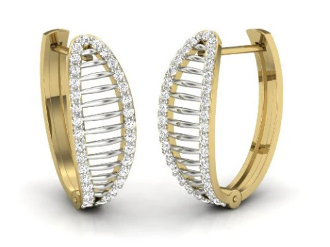 Dise&ntilde;o de joyer&iacute;a 3D imprimible de pendientes con diamantes. Modelo 3D