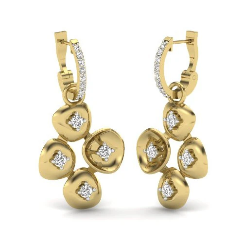 Printable 3D Jewelry design of Earrings with diamonds 3D Model .c4d .max .obj .3ds .fbx .stl .blend 