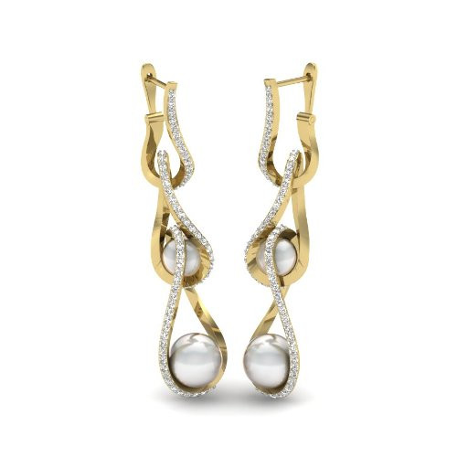 Printable 3D Jewelry design of Earrings with diamonds Modelo 3D .c4d .max .obj .3ds .fbx .stl .blend