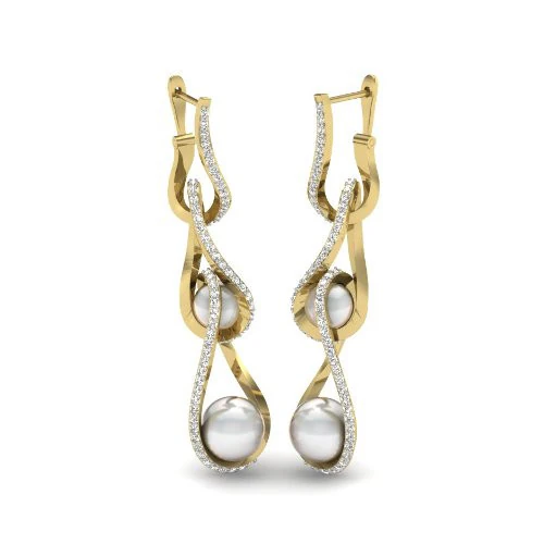 Printable 3D Jewelry design of Earrings with diamonds 3D Model .c4d .max .obj .3ds .fbx .stl .blend 