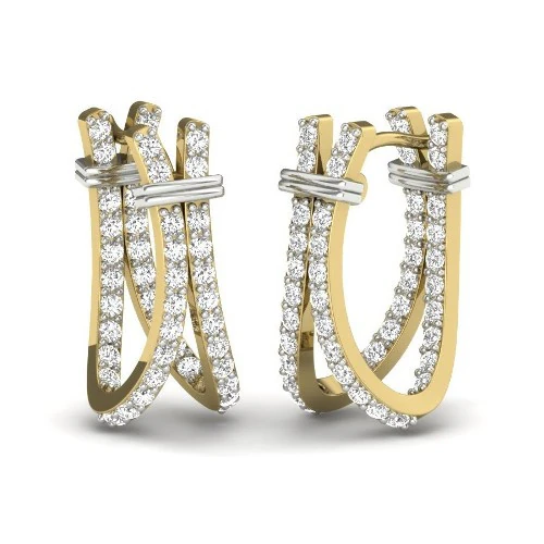 Printable 3D Jewelry design of Earrings with diamonds 3D Model .c4d .max .obj .3ds .fbx .stl .blend 