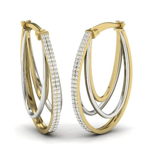 Printable 3D Jewelry design of Earrings with diamonds 3D Model .c4d .max .obj .3ds .fbx .stl .blend 