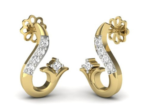 Printable 3D Jewelry design of Earrings with diamonds 3Dモデル