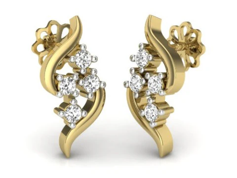 Design stampabile di gioielli 3D di orecchini con diamanti Modello 3D