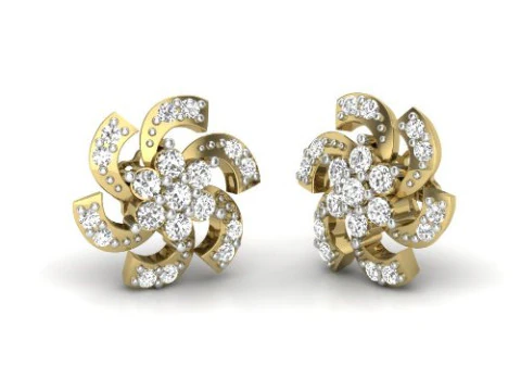 3D-дизайн ювелирных украшений: серьги с бриллиантами для печати 3D Модель