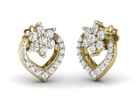 Printable 3D Jewelry design of Earrings with diamonds 3D Model