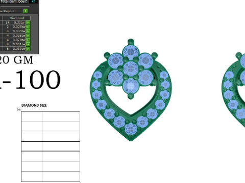 Printable 3D Jewelry design of Earrings with diamonds Model 3D