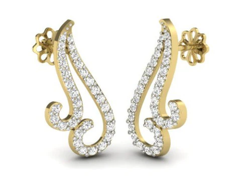 3D-дизайн ювелирных украшений: серьги с бриллиантами для печати 3D Модель