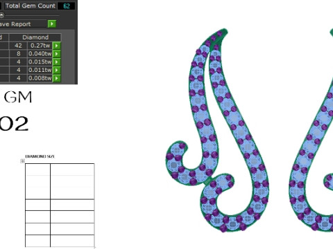 Printable 3D Jewelry design of Earrings with diamonds 3D Modell