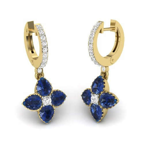 Printable 3D Jewelry design of Earrings with diamonds 3D Модель .c4d .max .obj .3ds .fbx .stl .blend 
