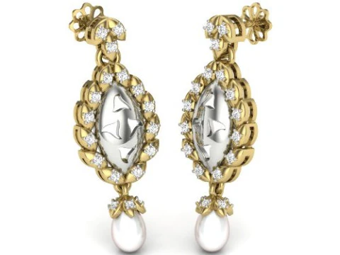 3D-дизайн ювелирных украшений: серьги с бриллиантами для печати 3D Модель