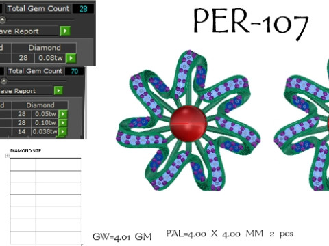 Printable 3D Jewelry design of Earrings with diamonds 3D Model
