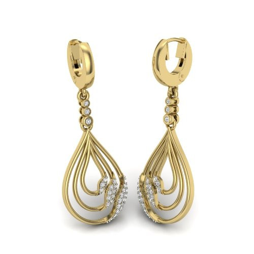 Printable 3D Jewelry design of Earrings with diamonds 3D Model .c4d .max .obj .3ds .fbx .stl .blend