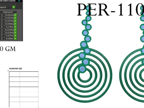 Printable 3D Jewelry design of Earrings with diamonds 3D Model