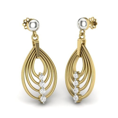 Printable 3D Jewelry design of Earrings with diamonds Modelo 3D .c4d .max .obj .3ds .fbx .stl .blend