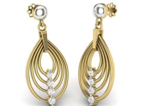 Printable 3D Jewelry design of Earrings with diamonds 3D 模型