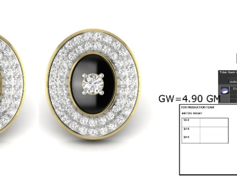 Printable 3D Jewelry design of Earrings with diamonds Modelo 3D