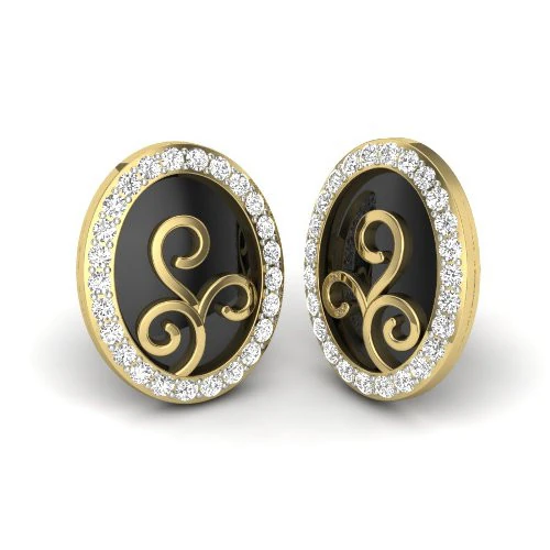 Printable 3D Jewelry design of Earrings with diamonds 3D Model .c4d .max .obj .3ds .fbx .stl .blend 