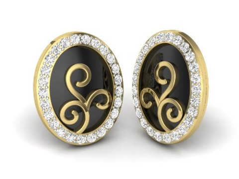 Printable 3D Jewelry design of Earrings with diamonds 3D 模型