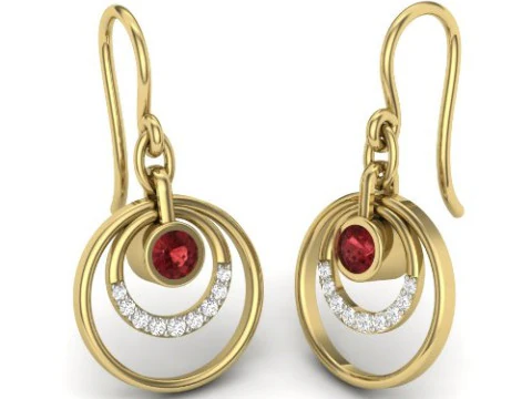 Printable 3D Jewelry design of Earrings with diamonds 3D Model