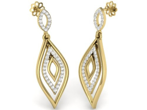 Printable 3D Jewelry design of Earrings with diamonds Modèle 3D
