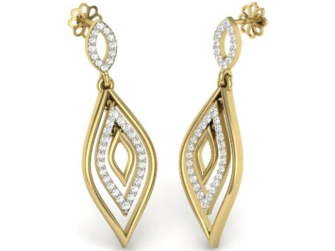 Design de joias 3D para impress&atilde;o de brincos com diamantes Modelo 3D