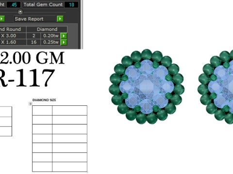 Printable 3D Jewelry design of Earrings with diamonds 3D मॉडल