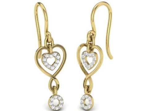 Druckbares 3D-Schmuckdesign von Ohrringen mit Diamanten 3D Modell