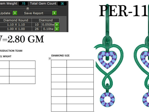 Printable 3D Jewelry design of Earrings with diamonds 3D Model