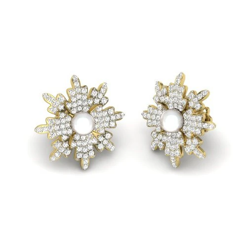 Printable 3D Jewelry design of Earrings with diamonds 3D Model .c4d .max .obj .3ds .fbx .stl .blend