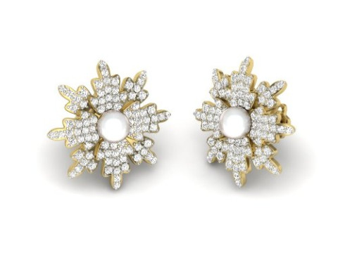 Printable 3D Jewelry design of Earrings with diamonds 3D मॉडल