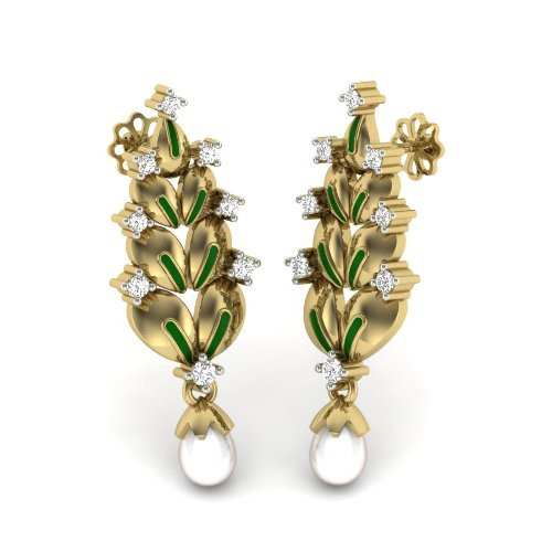 Printable 3D Jewelry design of Earrings with diamonds 3Dモデル .c4d .max .obj .3ds .fbx .stl .blend
