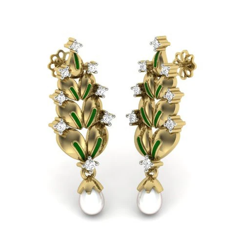 Printable 3D Jewelry design of Earrings with diamonds 3D Model .c4d .max .obj .3ds .fbx .stl .blend