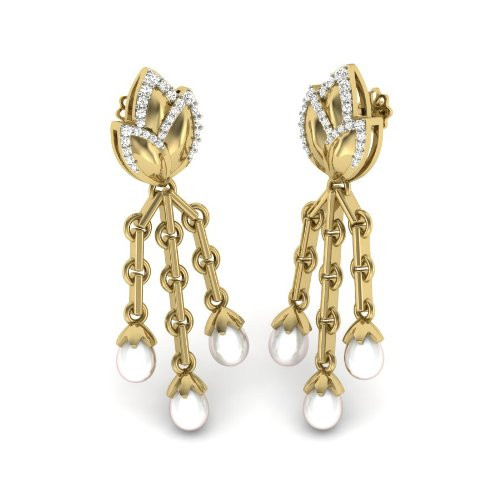 Printable 3D Jewelry design of Earrings with diamonds 3D Модель .c4d .max .obj .3ds .fbx .stl .blend