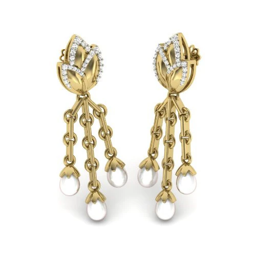 Printable 3D Jewelry design of Earrings with diamonds 3D Model .c4d .max .obj .3ds .fbx .stl .blend 