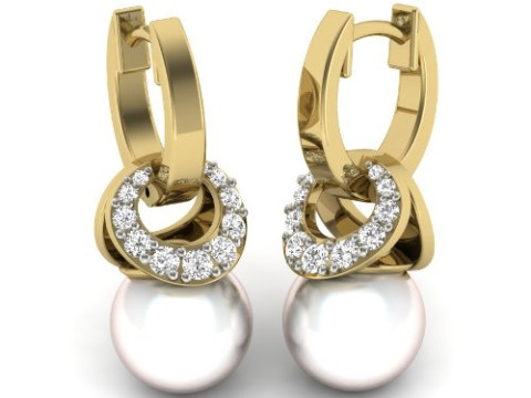 Printable 3D Jewelry design of Earrings with diamonds 3D 모델